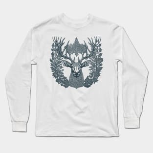 Deer in Noir Ink Long Sleeve T-Shirt